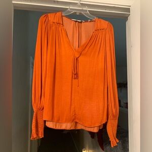 💯 silk long sleeve dressy blouse